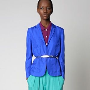 Rachel Roy 100% Silk Pocket Jacket Blazer